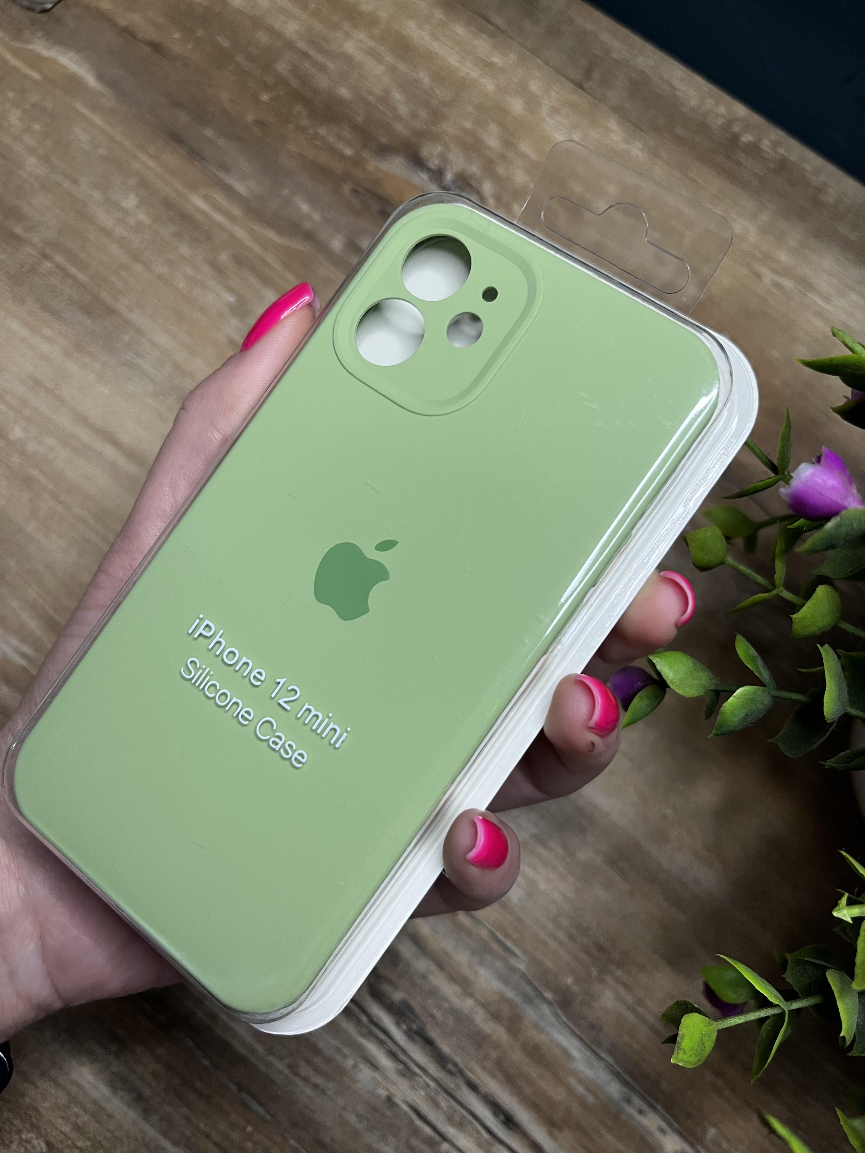 Чехол накладка на iPhone (Айфон) 12 Mini квадратные борта silicone case full camera Apple