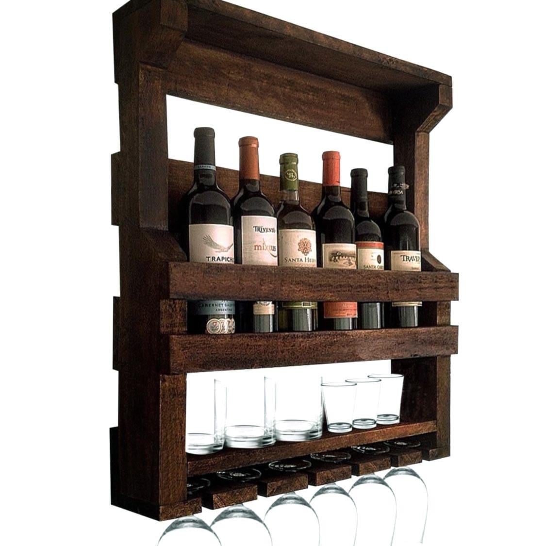 Полка для вина настенная из дерева Торивада Робуста (ПНК-027836)