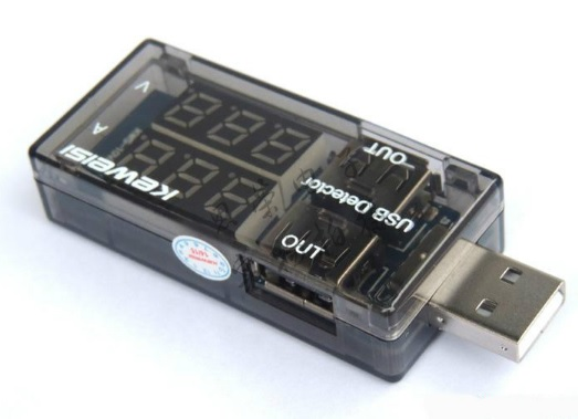 Тестер напряжения и тока Keweisi KWS-V21 USB 3-8В/0-3A пластик Черный (YUT_V2602)