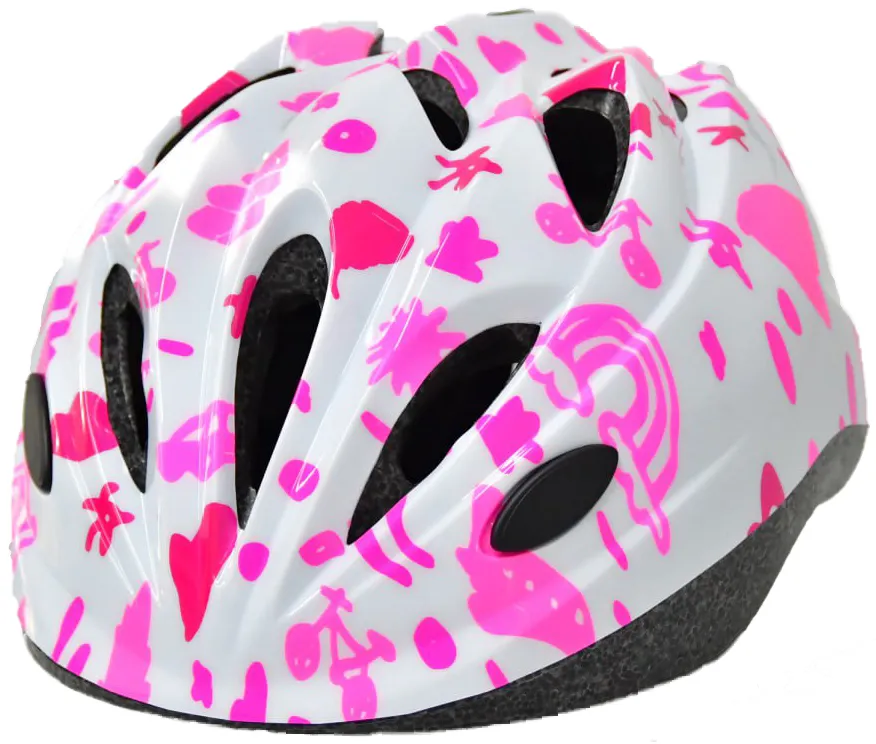 Шолом дитячий Green Cycle BLOOMY 48-52 см Білий/Рожевий