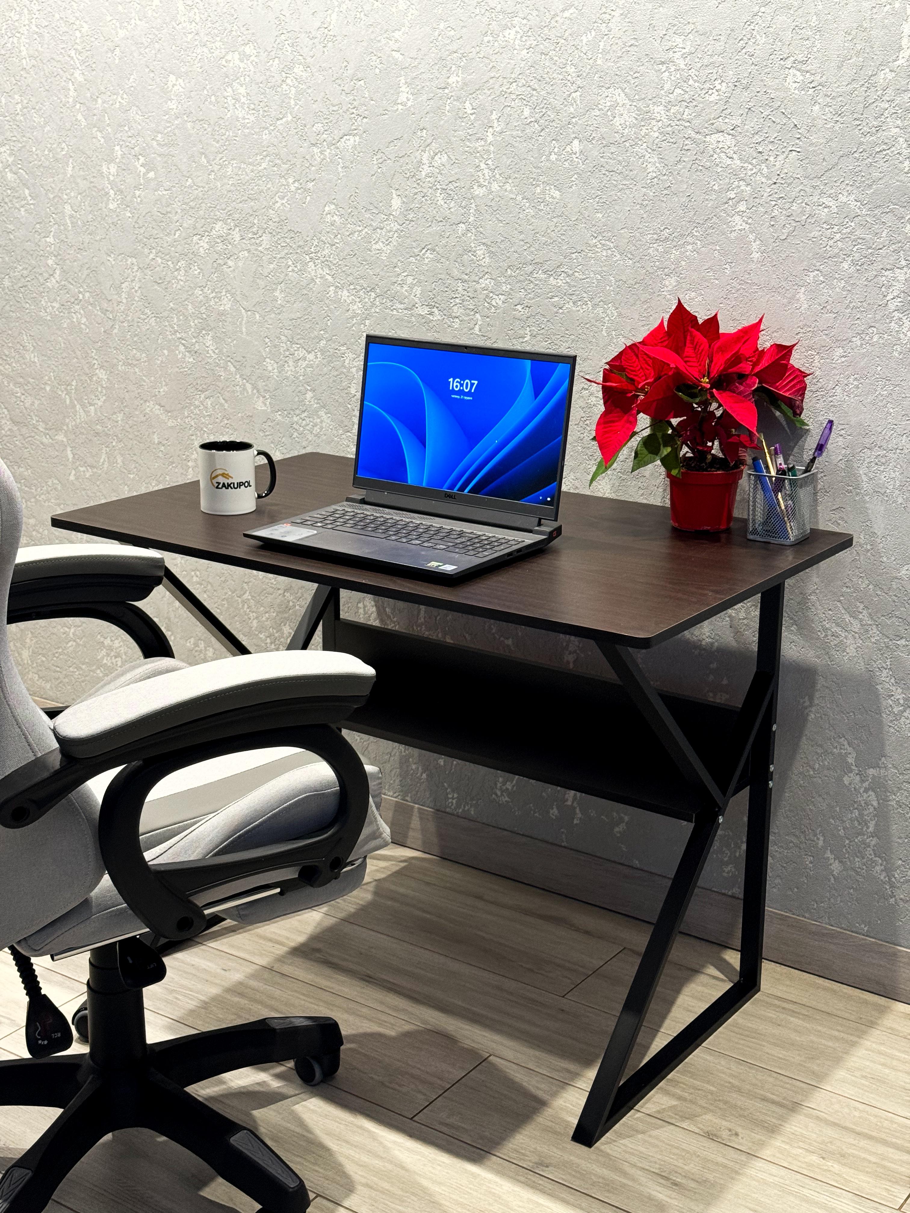 Комп'ютерний стіл з полицею Drom 100x60 см Чорний - фото 10 Комп'ютерний стіл з полицею Drom 100x60 см Чорний - фото 10