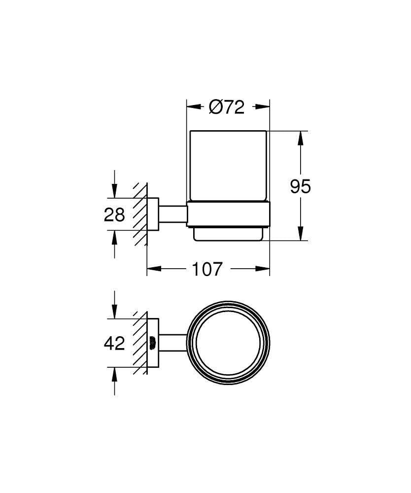 Стакан для зубных щеток Grohe Essentials Cube 40755001 Хром (111219) - фото 2