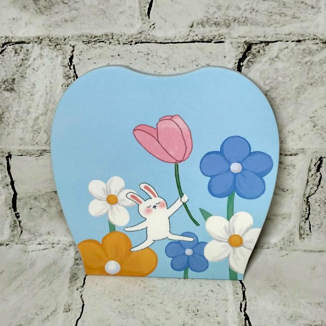 Зеркало настольное дорожное Сердце 18х18 см Голубой (23-291-1)