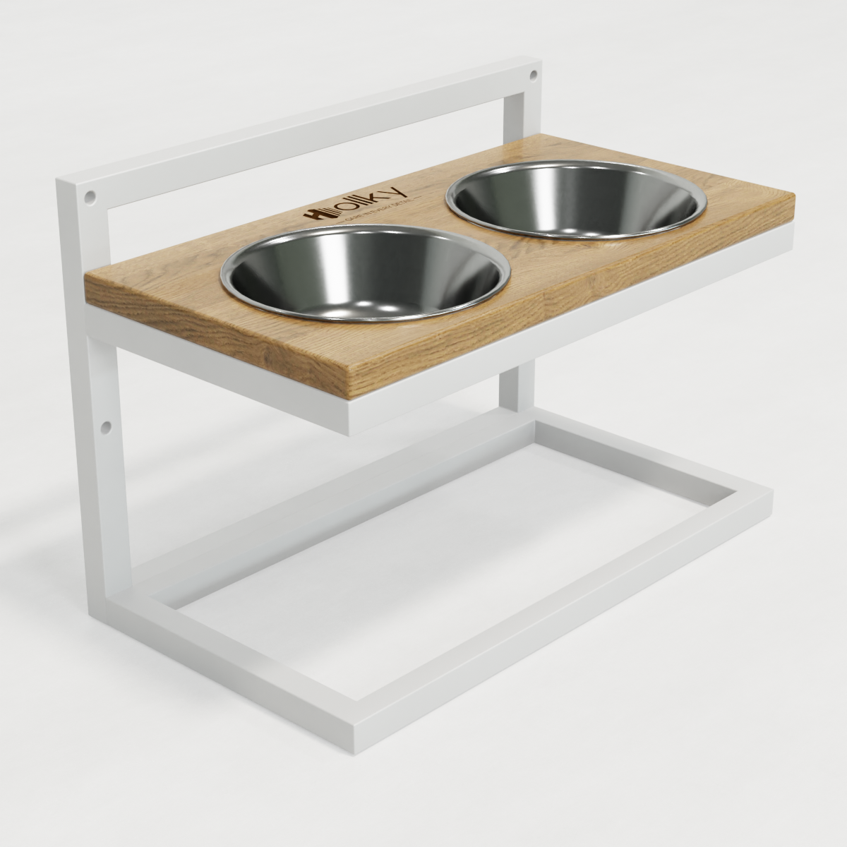 Миски на регульованій підставці для середніх собак Hollky Flex M 2х0,85 л (FM-422530-WHNT) - фото 8 Миски на регульованій підставці для середніх собак Hollky Flex M 2х0,85 л (FM-422530-WHNT) - фото 8