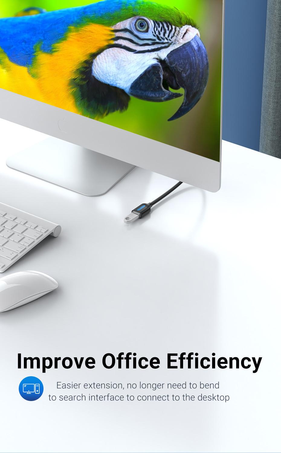 Кабель Vention USB 2.0 480 Мбіт/с USB-A папа на USB-A мама 1,5 м Чорний (CBIBG) - фото 4 Кабель Vention USB 2.0 480 Мбіт/с USB-A папа на USB-A мама 1,5 м Чорний (CBIBG) - фото 4