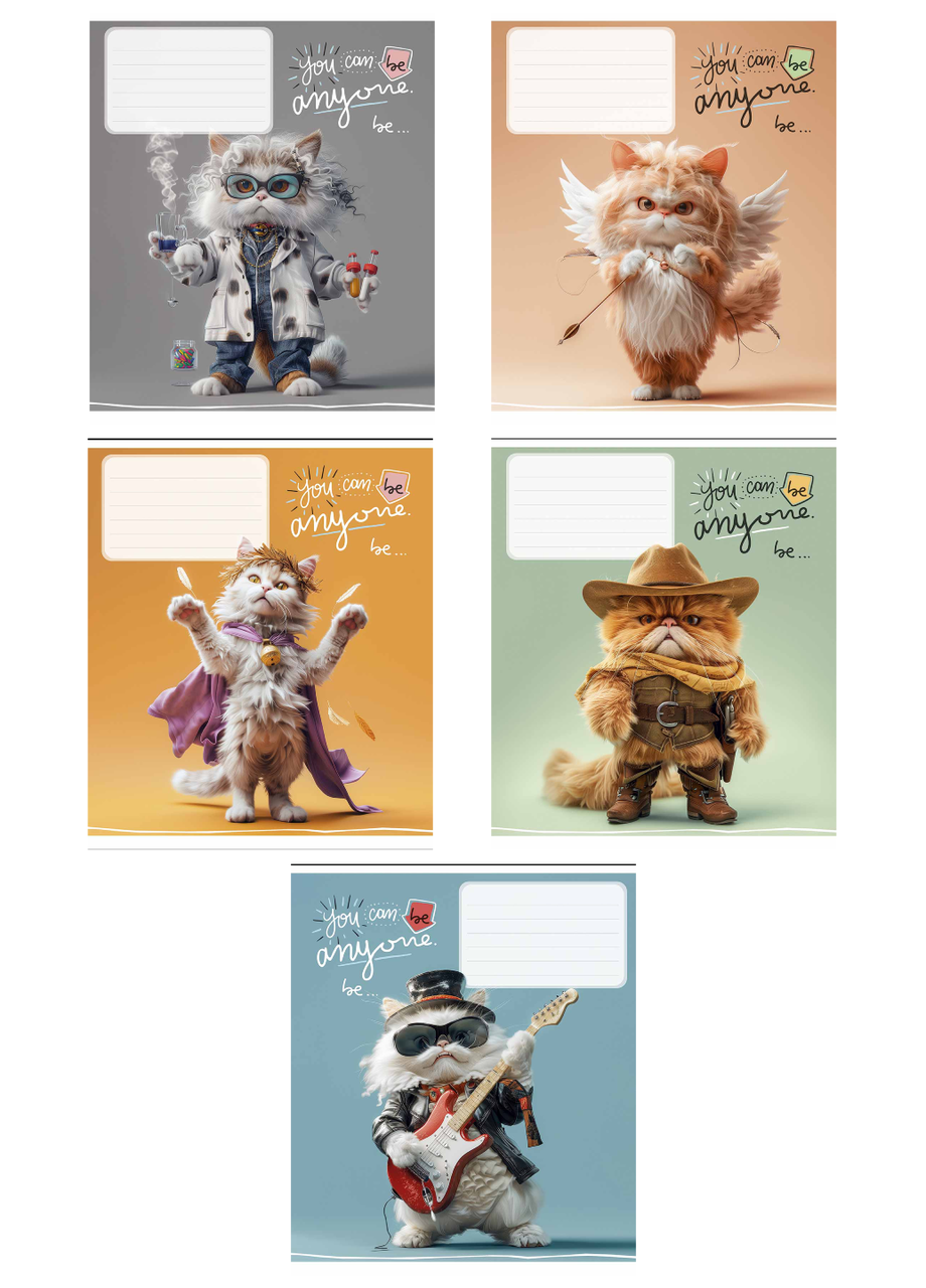 Тетради ученические Школьник You can be anyone в клетку 12 л. 5 шт. (3436 4820006470432)