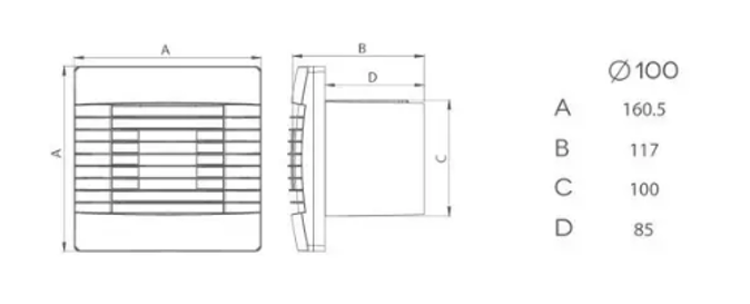 Вентилятор витяжний АirRoxy pRestige 100 ZG MS 01-029 з гравітаційними жалюзями та датчиком руху (01-029) - фото 6 Вентилятор витяжний АirRoxy pRestige 100 ZG MS 01-029 з гравітаційними жалюзями та датчиком руху (01-029) - фото 6