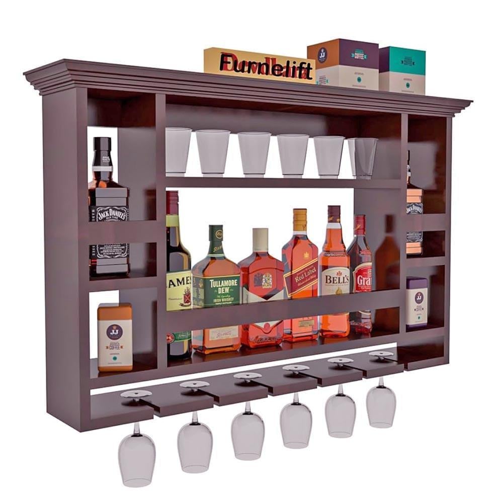 Полка для вина настенная из дерева Баруте Конфи (ПНК-018613)