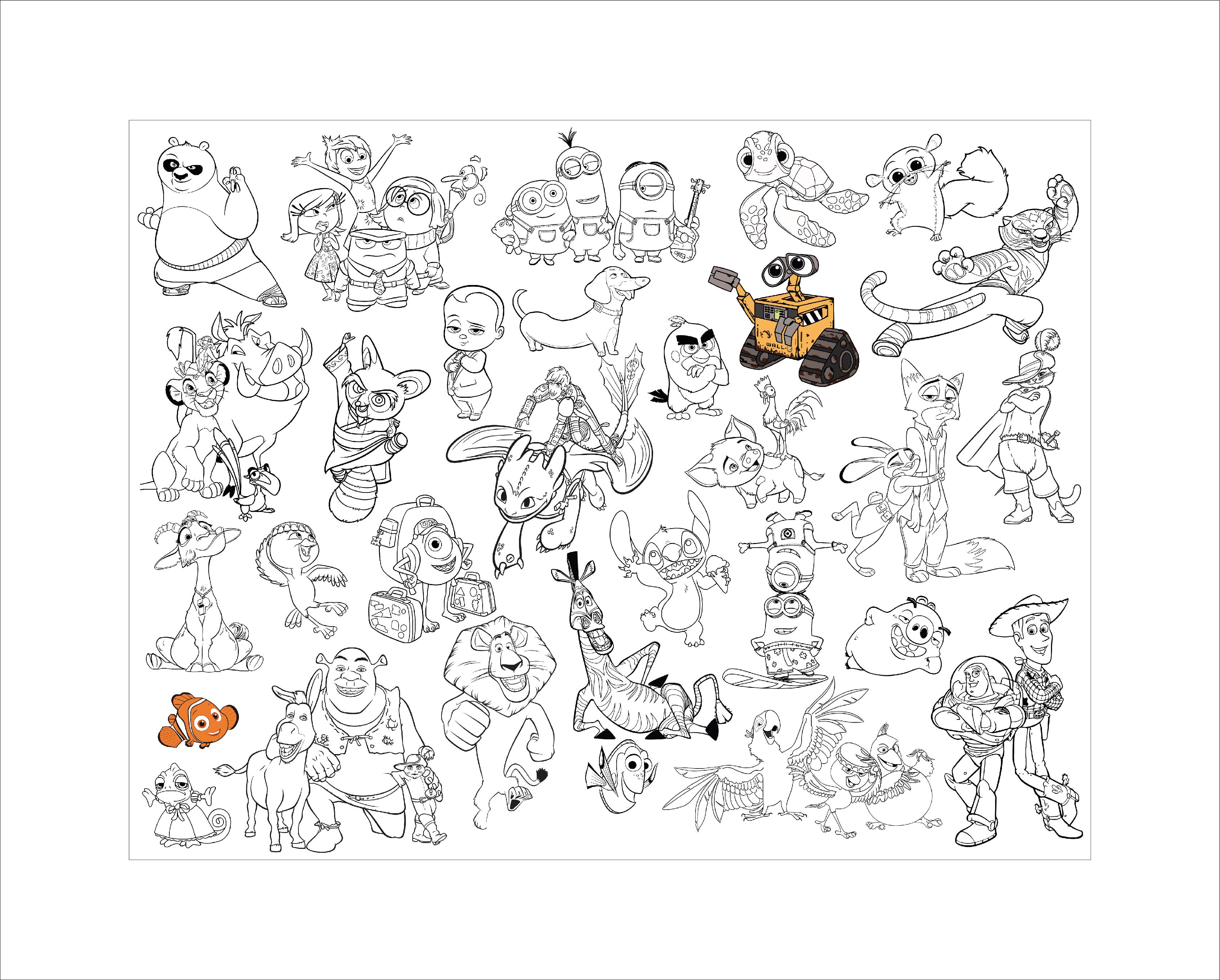 Раскраска Мульфильмы 100х130 см с тубусом