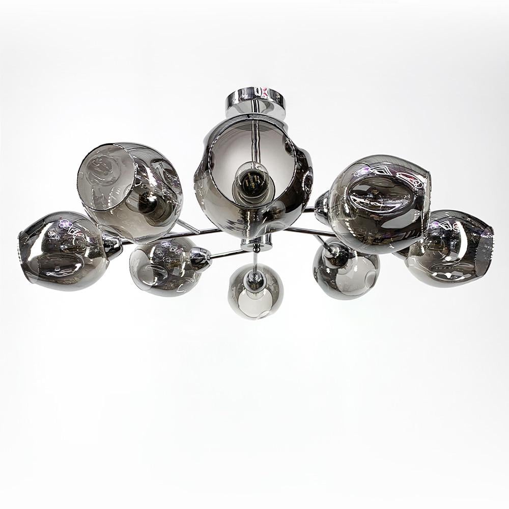 Люстра потолочная на 8 графитовых плафонов Хром (S 1797/8 CH+GR)