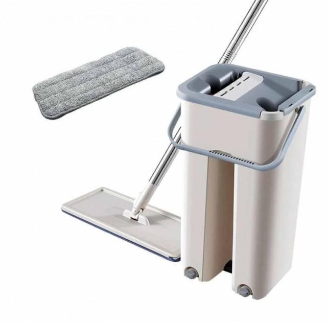 Швабра з відром Supretto Scratch Cleaning Mop та системою віджиму Сірий (ULT-2260036) - фото 2