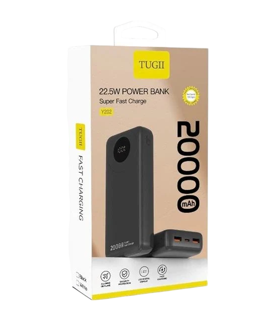 Повербанк Wuw TUGII-Y202 20000 mAh PD 22,5W Black (6917674147334)