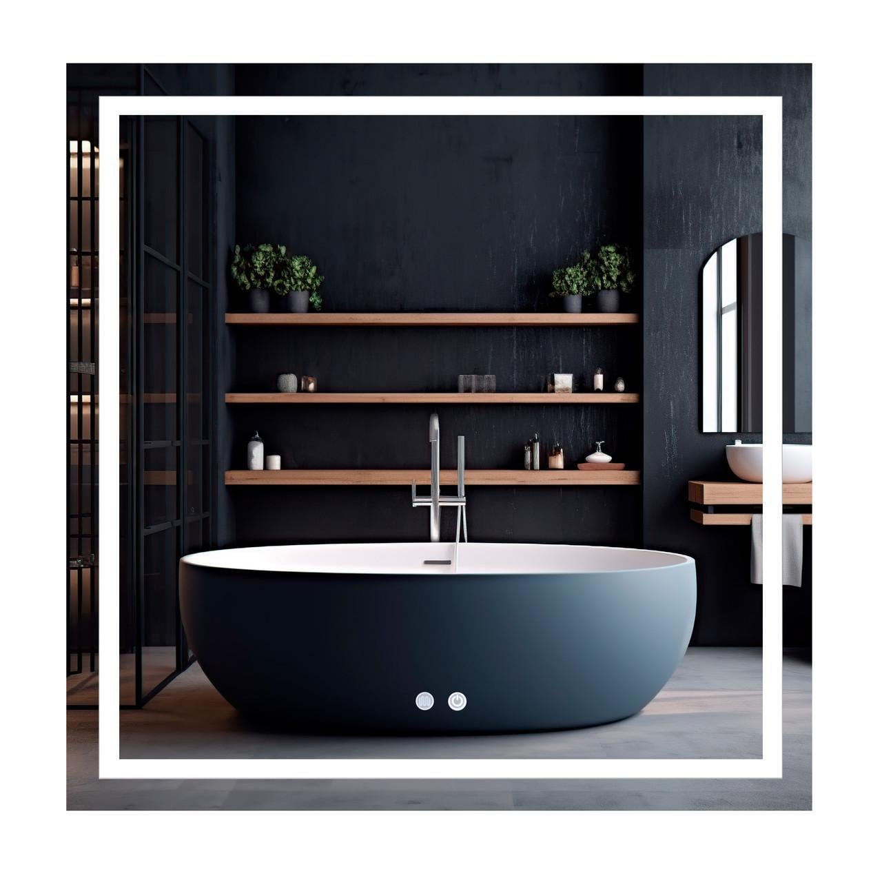 Зеркало для ванной комнаты Qtap Mideya MI1 LED-подсветка Touch/антизапотевание/димер/регулировка яркости 800x800 мм (QT2078NCF808048477)