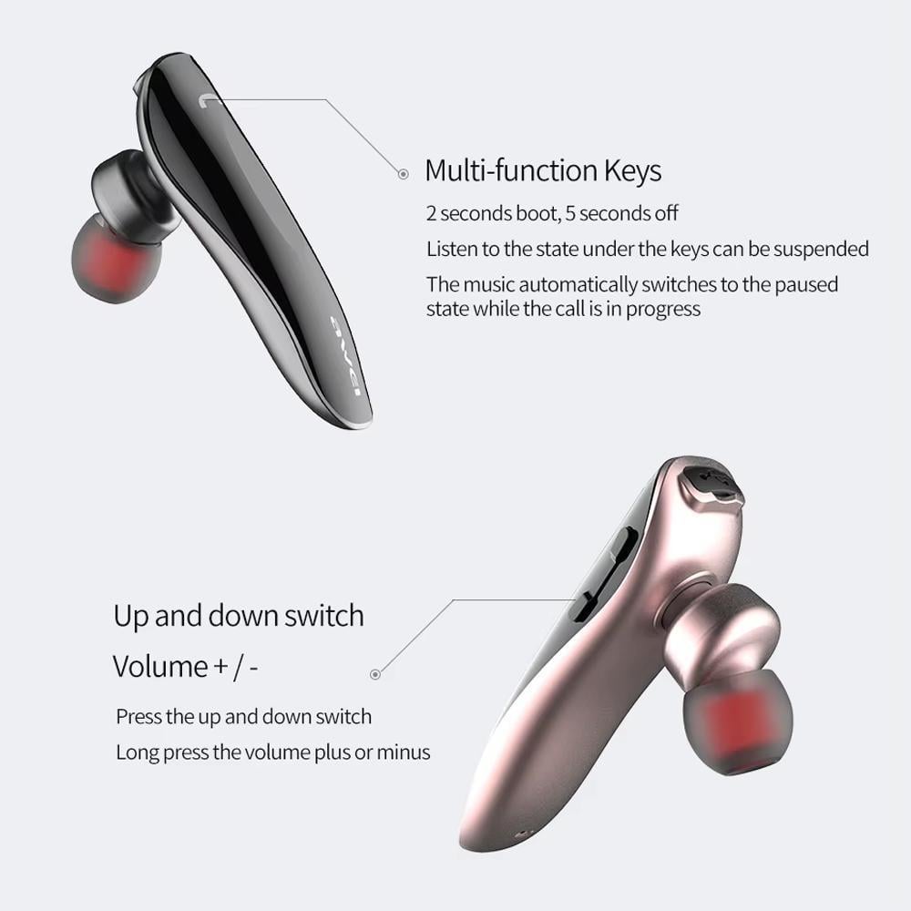 Гарнитура беспроводная Awei N1 Wireless Smart Headset Bluetooth Single Gray (180130) - фото 8 Гарнитура беспроводная Awei N1 Wireless Smart Headset Bluetooth Single Gray (180130) - фото 8