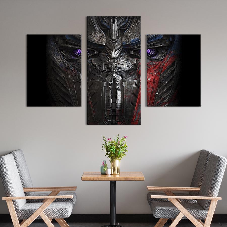 Картина на холсте триптих Трансформер Optimus Prime 141x90 см (1417-32)