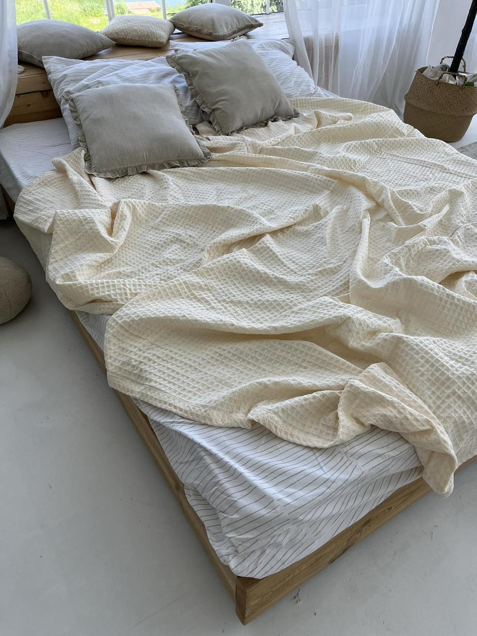 Покрывало ZEINTEX Greece вафельное 230х260 см Молочный (18094058) - фото 4