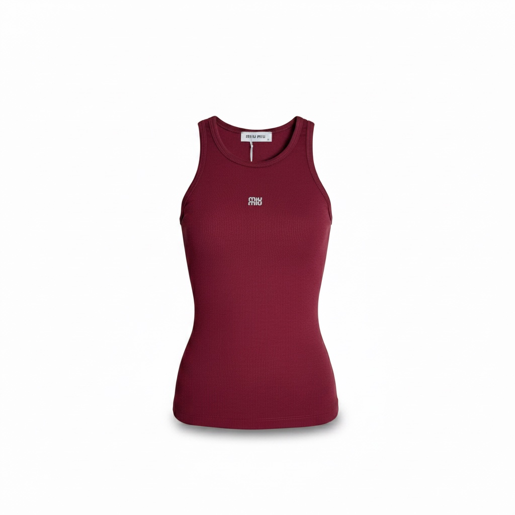 Майка женская Miu Miu Anagram в рубчик XL Бордовый (MM24003.4XL) Майка женская Miu Miu Anagram в рубчик XL Бордовый (MM24003.4XL)