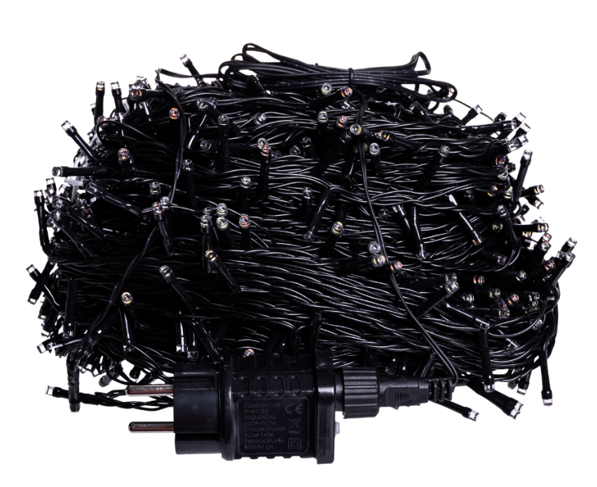 Гірлянда нитка вулична 1000 LED 100 м від мережі чорна нитка Різнокольоровий - фото 6