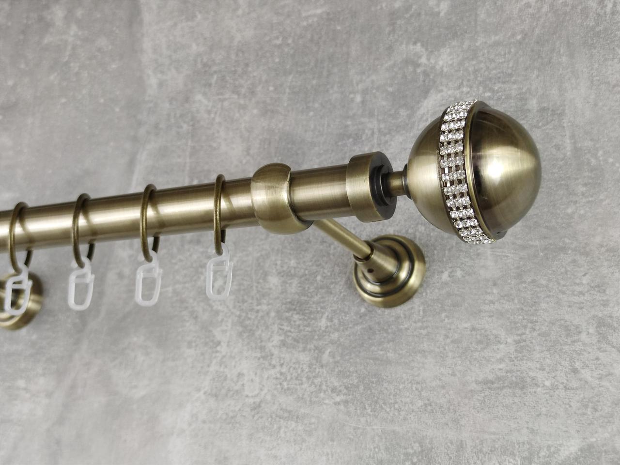 Карниз MStyle металлический для штор однорядный Авея 25 мм гладкий 200 см Антик (5011168)