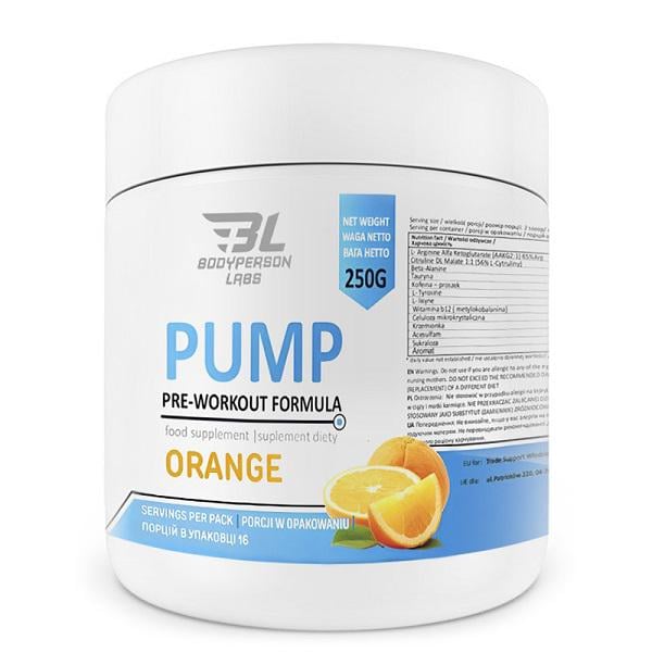 Комплекс до тренировки Bodyperson Labs Pre-Workout Formula 250 г 16 порций Orange
