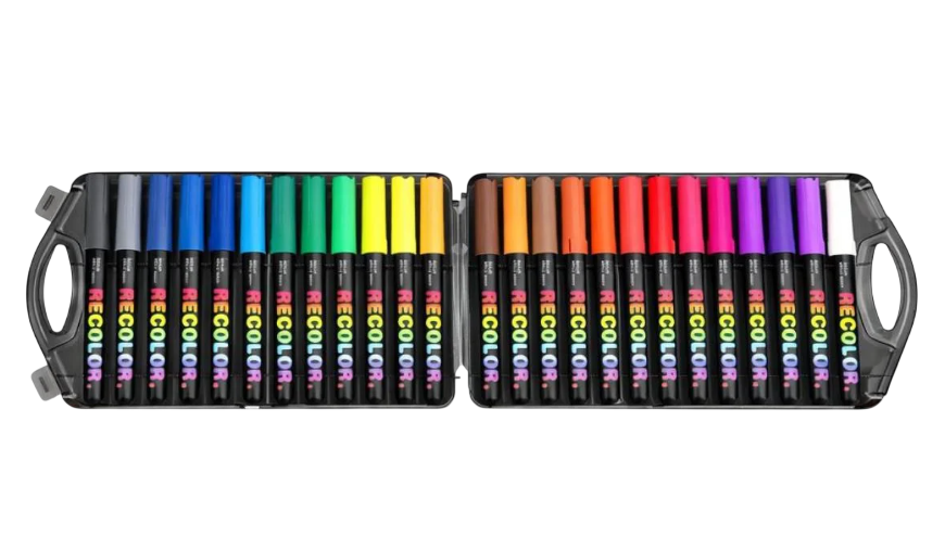 Набор акриловых фломастеров RECOLOR 24 цвета в кейсе (2973773454)