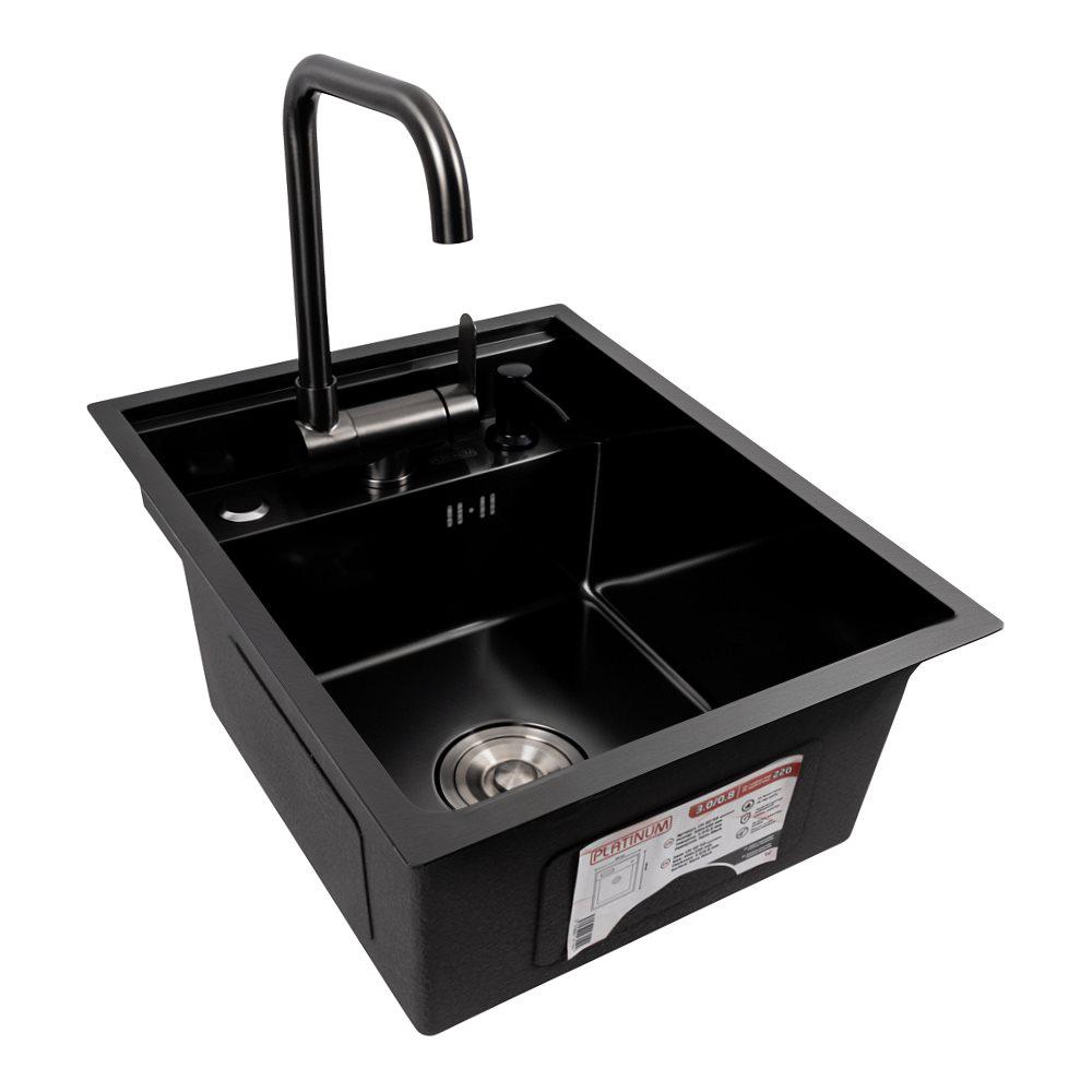 Мойка кухонная PVD Platinum Handmade CM 40х50 скрытая Черный Мойка кухонная PVD Platinum Handmade CM 40х50 скрытая Черный