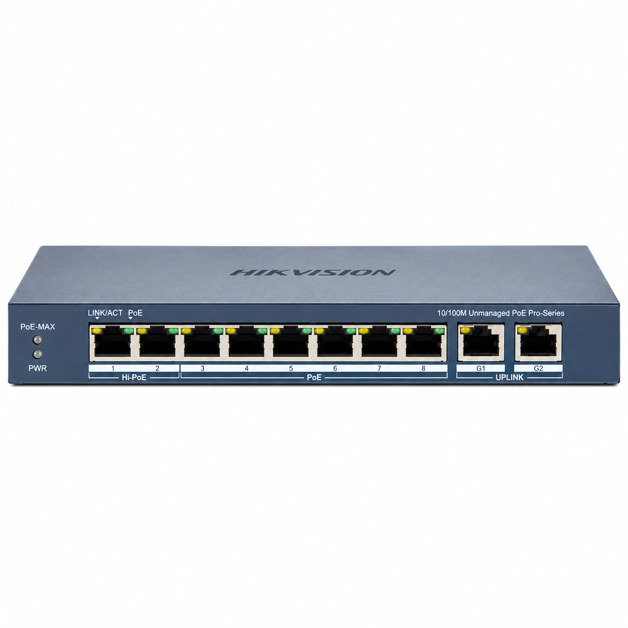 Коммутатор неуправляемый Hikvision DS-3E0310HP-E/C 10 портовый POE 5.6 Гбит/с (38125102)
