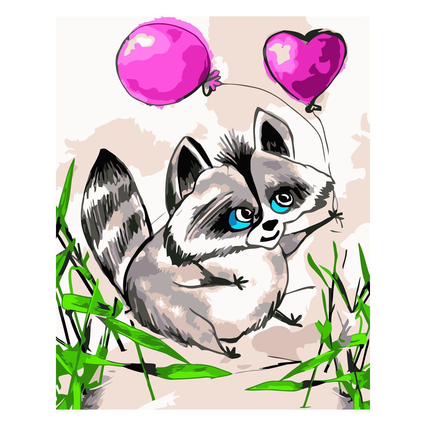 Картина за номерами Strateg Енотики з кульками 30х40 см (SV-0032)