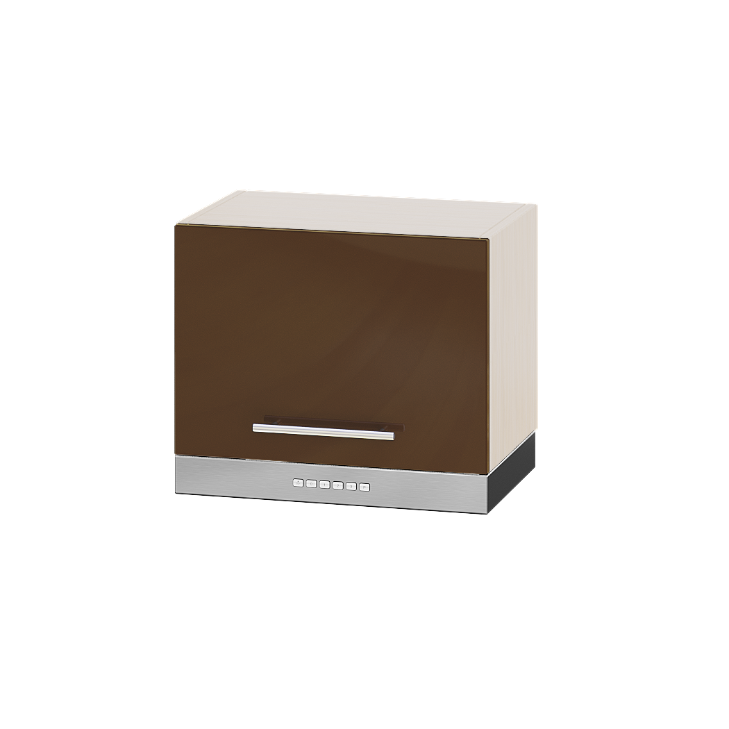 Шкаф верхний под вытяжку Эверест Модерн модуль Верх В15-500 50х30х36 см Капучино глянец/Дуб Молочный (05106)