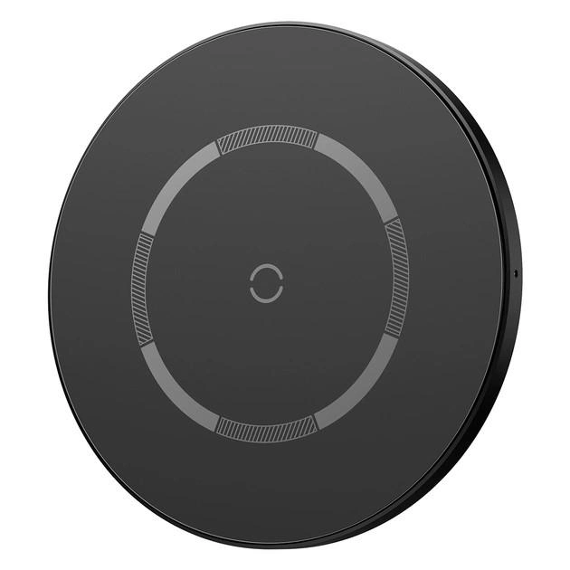 Зарядний пристрій бездротовий BASEUS Simple Magnetic Wireless Charger Швидка зарядка 15W Black (WXJK-E01) - фото 4