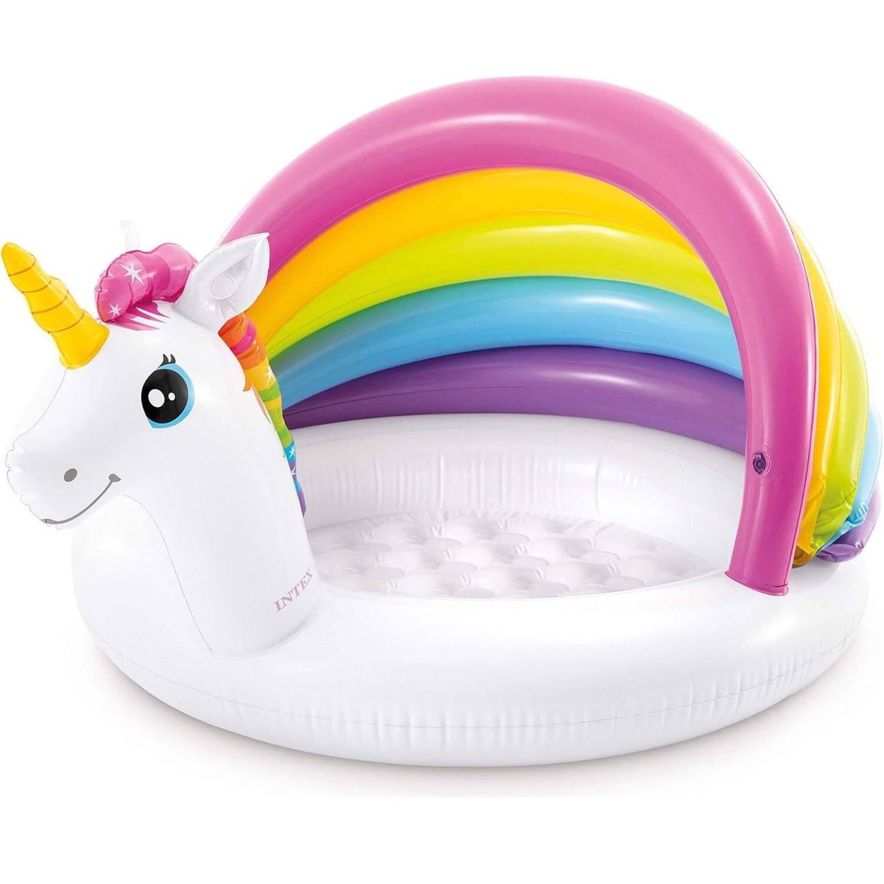 Бассейн надувной детский Intex Unicorn с навесом/мягкое дно 45 л 127х102х69 см (34641855) Бассейн надувной детский Intex Unicorn с навесом/мягкое дно 45 л 127х102х69 см (34641855)