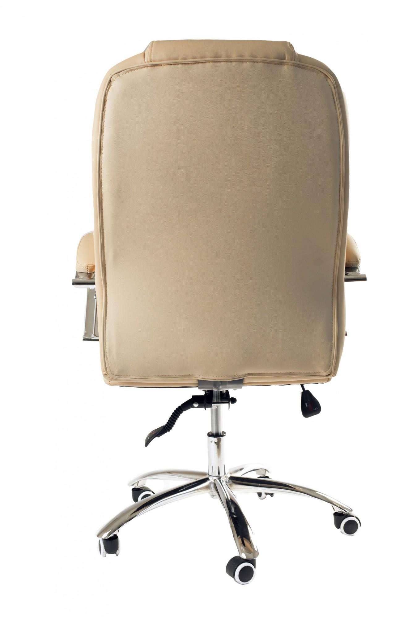 Кресло офисное компьютерное Kali LuxDesign хром Anyfix экокожа Бежевый - фото 5