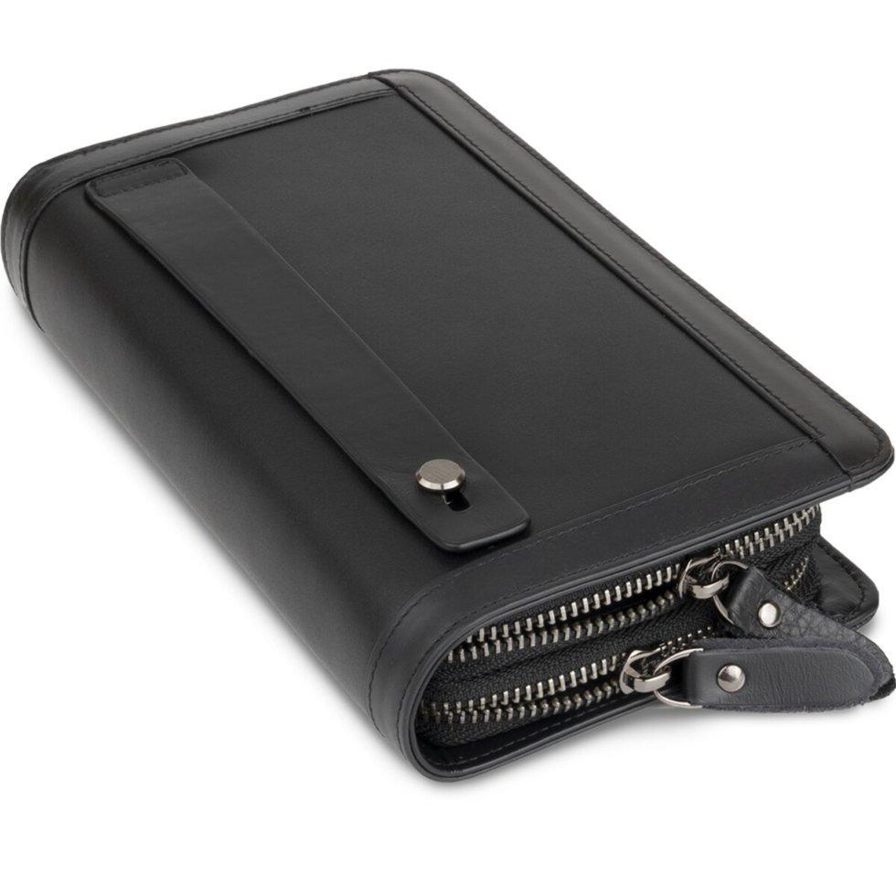 Клатч-барсетка мужской 714657 натуральная кожа ремешок на руку Черный (1939511201) - фото 2