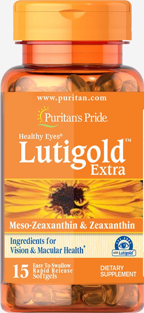 Комплекс для профилактики зрения Puritan's Pride Lutigold Extra with Zeaxanthin Trial Size 15 Softgels