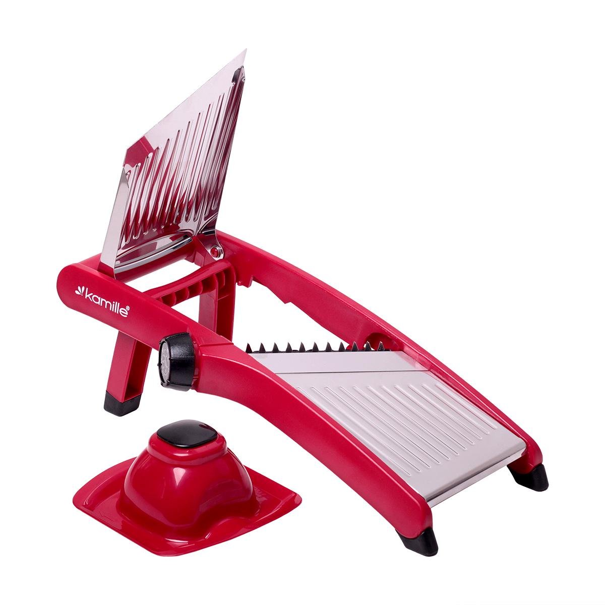 Шинківка-овочерізка Kamille металева 38х17х13 см Червоний (10084) - фото 4 Шинківка-овочерізка Kamille металева 38х17х13 см Червоний (10084) - фото 4