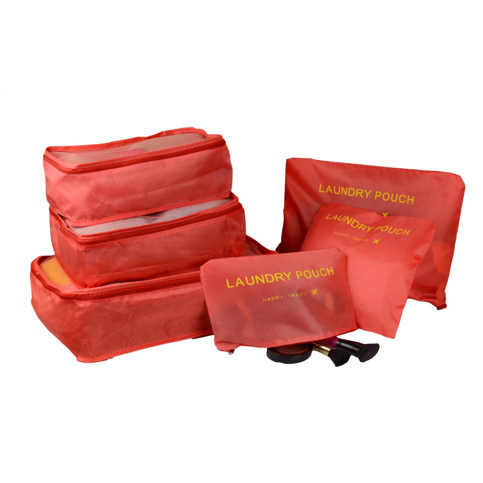 Набір органайзерів для подорожей та дому 6в1 нейлон водовідштовхувальний Червоний (КДО-15-5) - фото 2