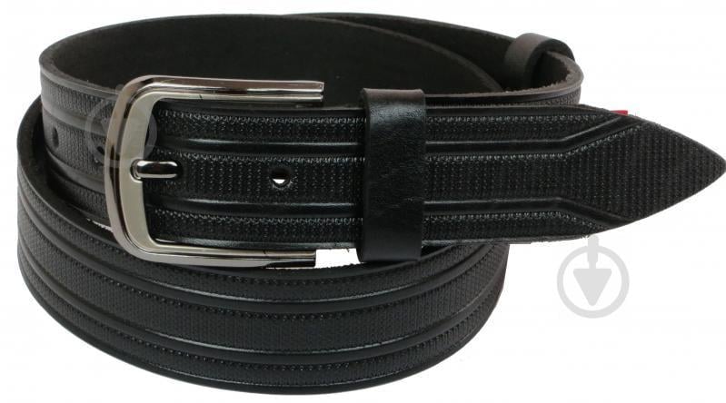 Кожаный ремень Skipper 110-130 x 4 см Черный (1063-40)