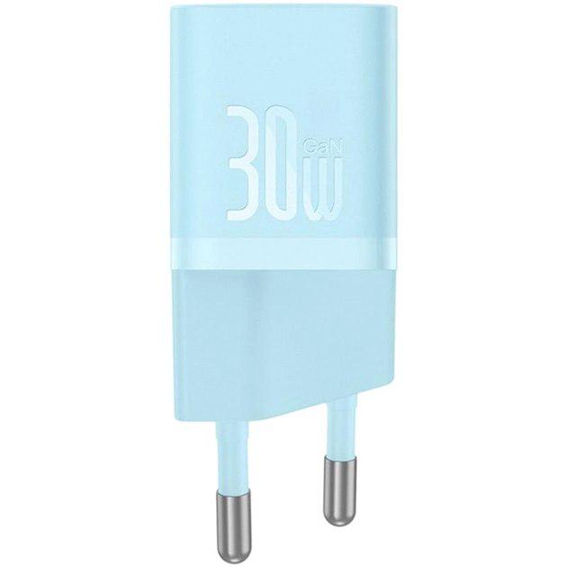 Зарядное устройство BASEUS GaN5 Fast Charger Mini 1C 30W Blue (CCGN070603) - фото 3 Зарядное устройство BASEUS GaN5 Fast Charger Mini 1C 30W Blue (CCGN070603) - фото 3