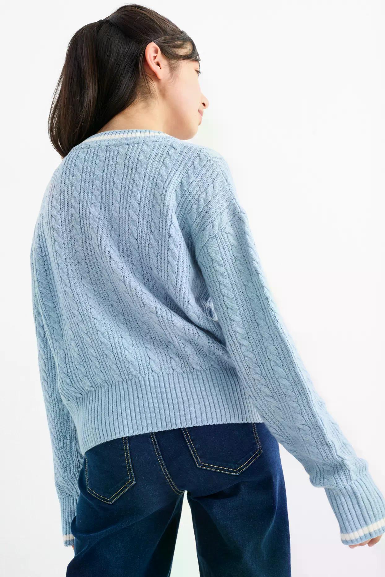 Светр в'язаний для дівчинки C&A 128 см Блакитний (25082735) - фото 5 Светр в'язаний для дівчинки C&A 128 см Блакитний (25082735) - фото 5