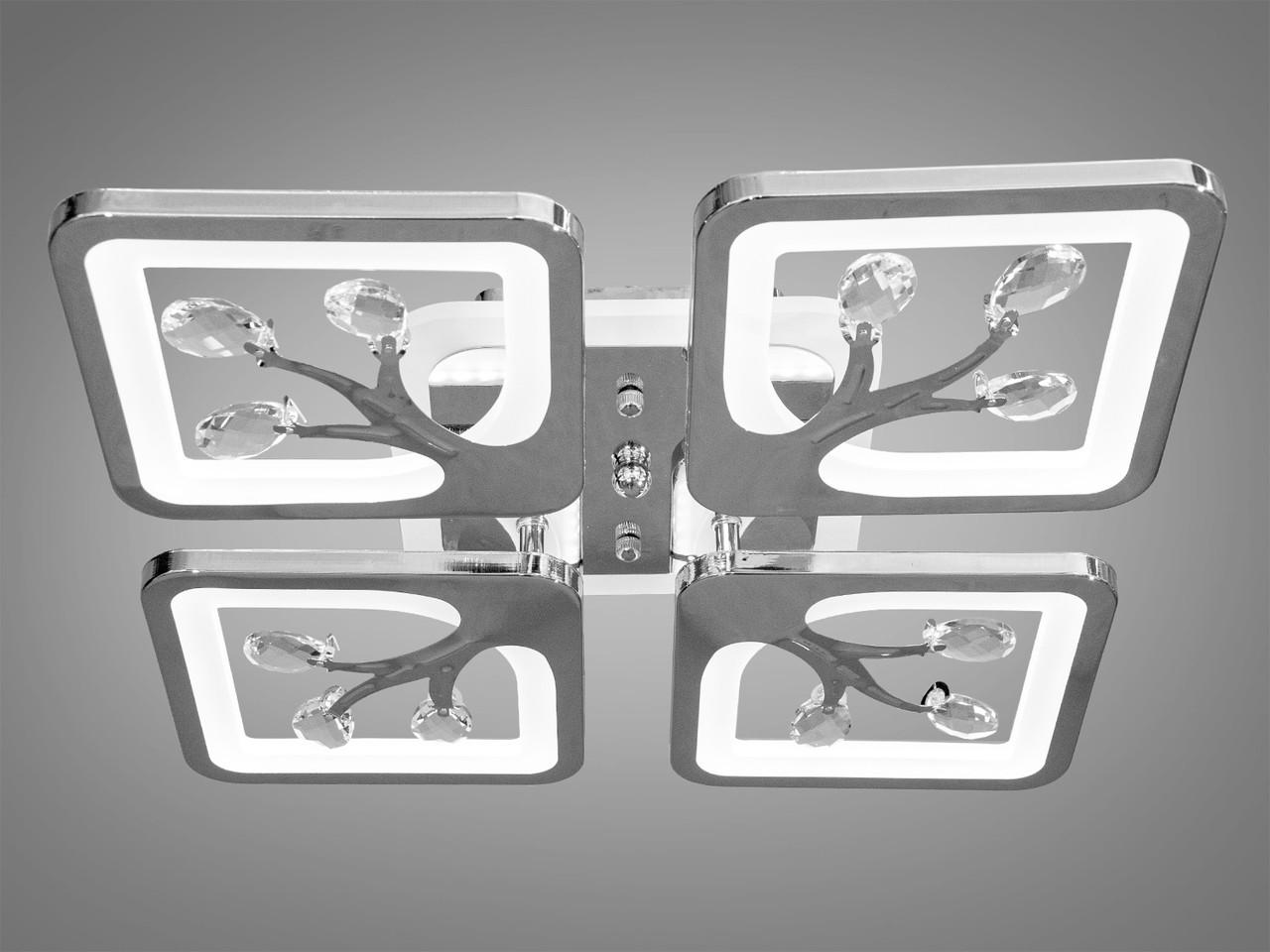 Люстра світлодіодна для спальні 85W на 12 кв. м Хром (S8157-4HR-LS)