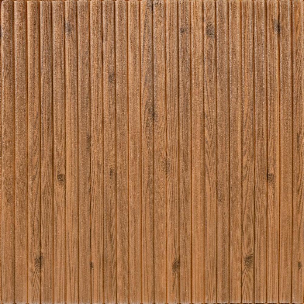 3D-панель самоклеющаяся Sticker Wall Бамбук дерево 700х700х8 мм Коричневый (Панель-72)