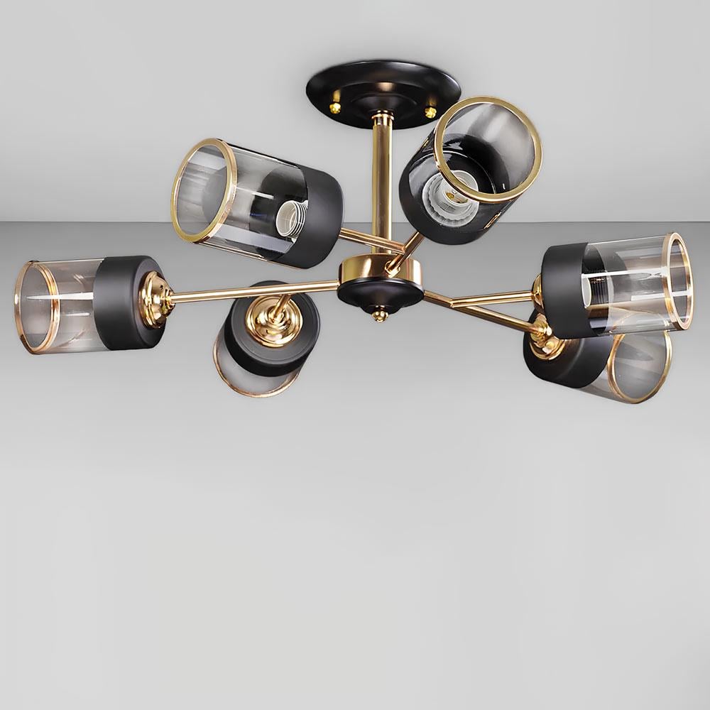 Люстра потолочная Light House SN-20271-6 FGD 680х680х220 мм Черный/Золотой