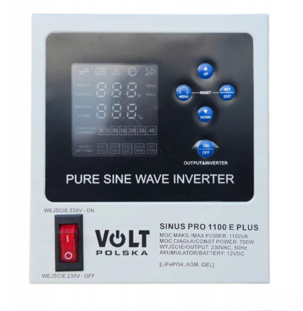 Комплект Volt Polska SINUS PRO 1100 E PLUS 12/230 V 800/1200 та акумулятор AGM 12 V 100 Ah - фото 3 Комплект Volt Polska SINUS PRO 1100 E PLUS 12/230 V 800/1200 та акумулятор AGM 12 V 100 Ah - фото 3