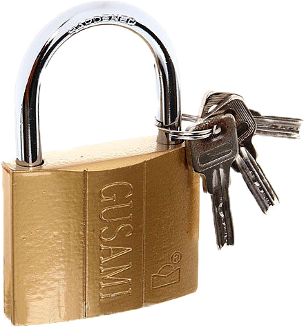 Замок под плоский ключ 32 мм Желтый (2940)