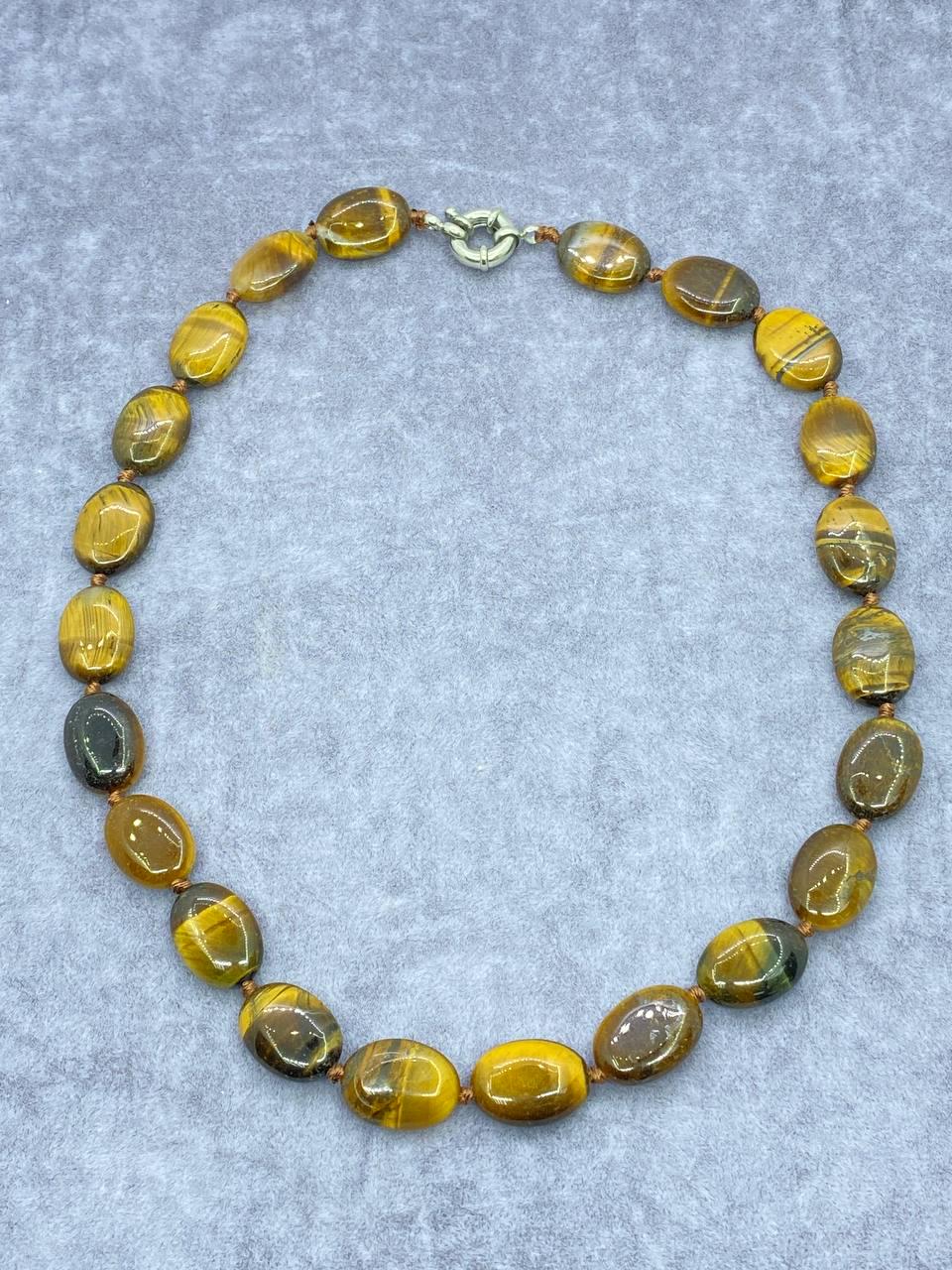 Бусы тигровый глаз 42 см Разноцветный (9934)