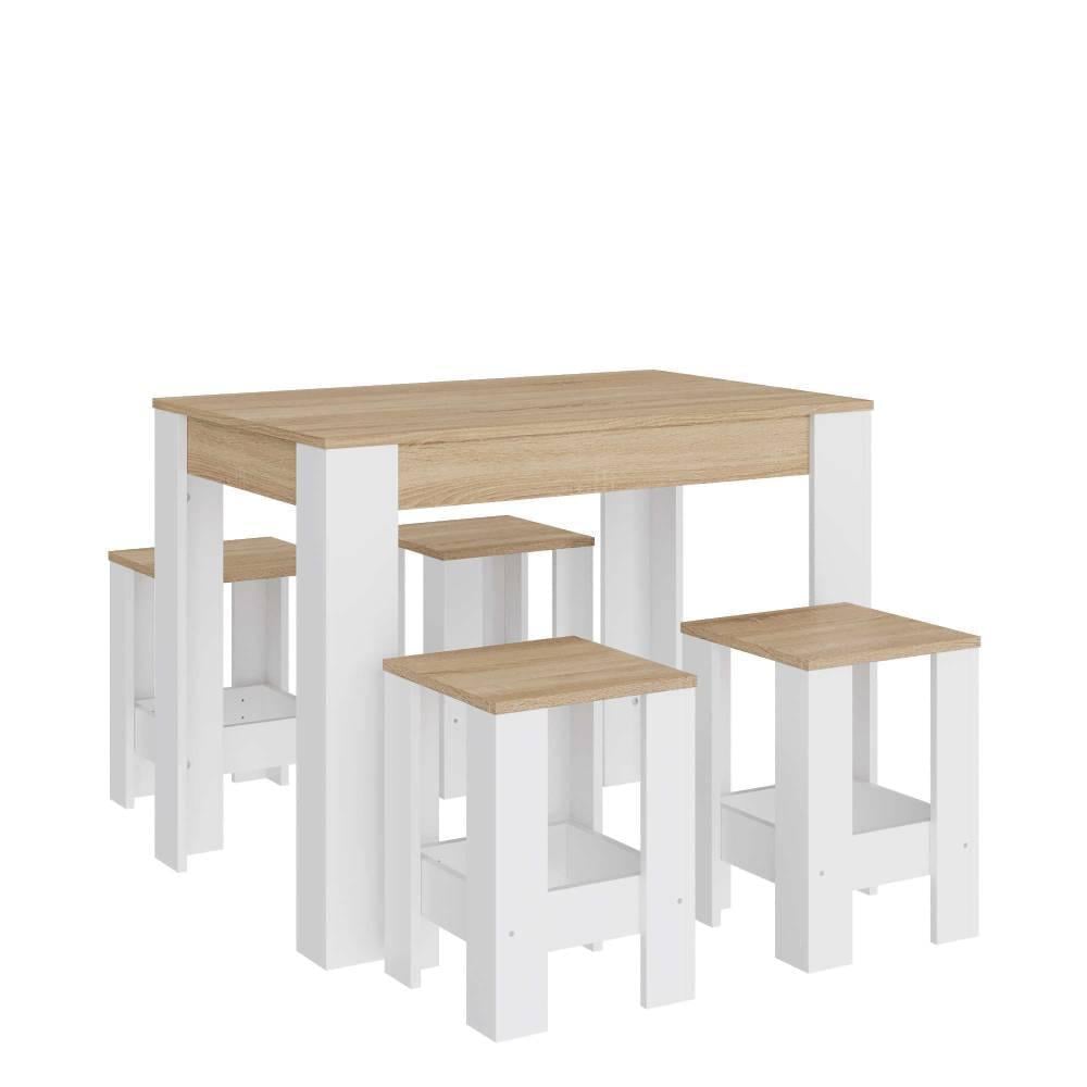 Обеденный комплект Еверест стол СТО-1/4 табурета Т-1 4 шт. Дуб Сонома/Нимфея Альба (DTM-071148)