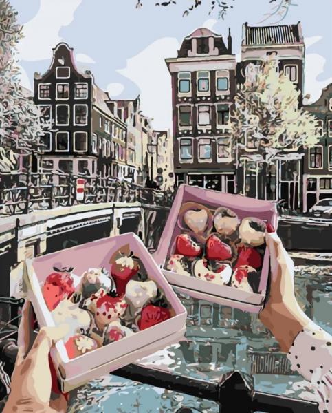 Картина по номерам Strateg Города Сладкий викэнд 40х50 см в термопакете (SY6124-mt)