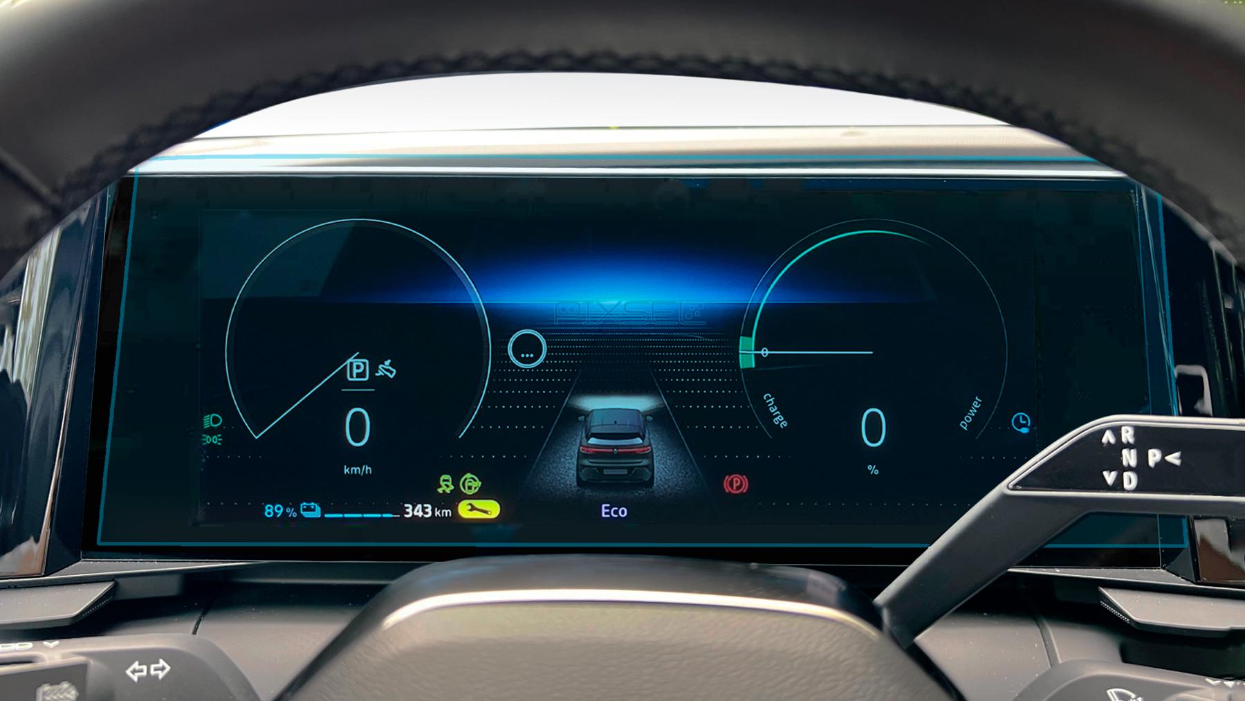 Защитное стекло Pixsel гибридное матовое на панель приборов Renault MEGANE E-TECH ELECTRIC 16,4" 2022