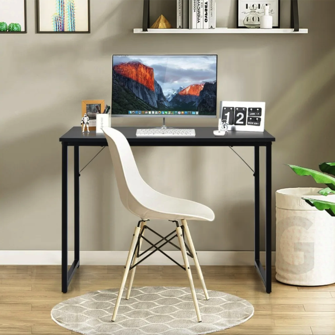 Письменный стол Costway Homart со стальным каркасом Черный (4806) - фото 2 Письменный стол Costway Homart со стальным каркасом Черный (4806) - фото 2