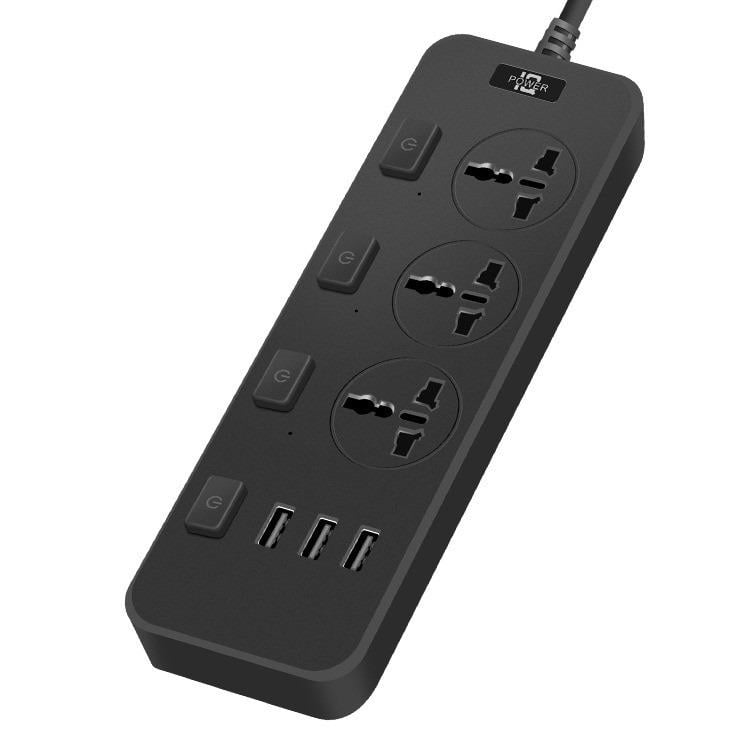 Подовжувач IQPOWER TB T14 3 розетки/3 USB 2 м Black (0555d01d)